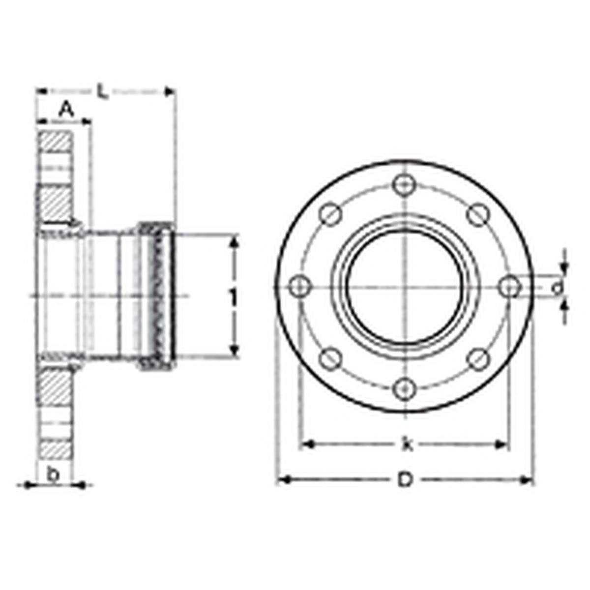 Viega 20863 (0959.5XL) ProPress 4 in Press x 8 Bolt Pattern Copper Adapter Flange with EPDM Seal Zero Lead (2 Piece) - 3