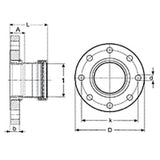 Viega 20863 (0959.5XL) ProPress 4 in Press x 8 Bolt Pattern Copper Adapter Flange with EPDM Seal Zero Lead (2 Piece) - 3