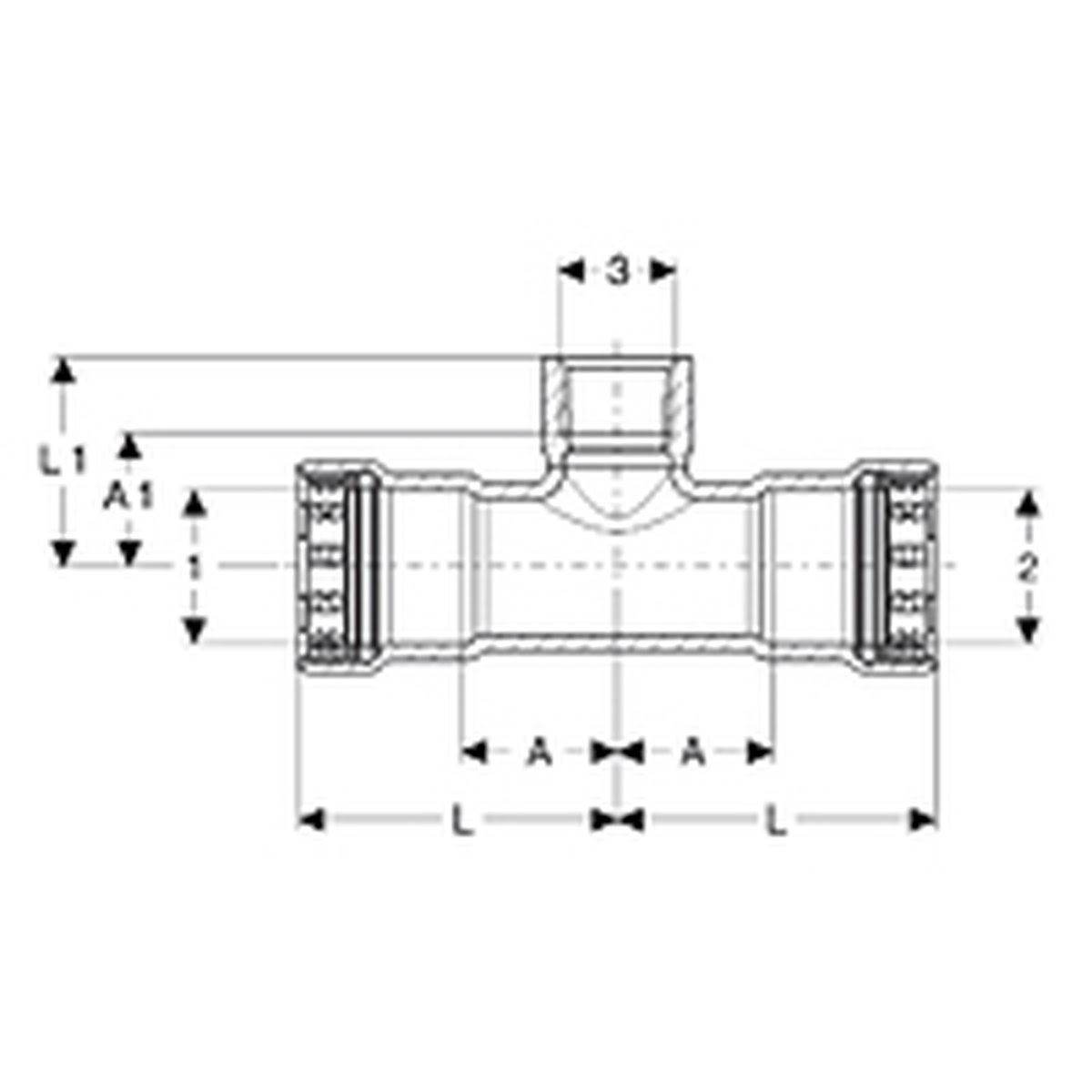Viega 25481 (6617.2) MegaPressG Tee Press x Press x Female Pipe Thread 3/4 in. (1 Each) - 2