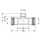 Viega 25481 (6617.2) MegaPressG Tee Press x Press x Female Pipe Thread 3/4 in. (1 Each) - 2