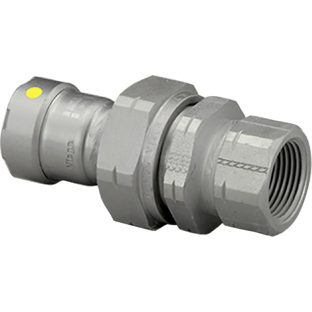 Viega 25671 (6662) MegaPressG Union 1-1/2 in Press x 1-1/2 in FPT Carbon Steel Zinc-Nickel Coated (1 Each)