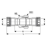 Viega 25725 (4860) 2 in x 2 in MegaPress Carbon Steel Press Union (1 Each) - 2