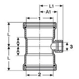 Viega 26635 (4817.2XL) MegaPress FKM Tee 4 in x 4 in x 3/4 in Press x Press x Female Pipe Thread (1 Each) - 2