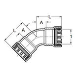 Viega 28630 (6626XL) MegaPressG 45 Degree Elbow Press x Press 2 1/2 in. (1 Each) - 2