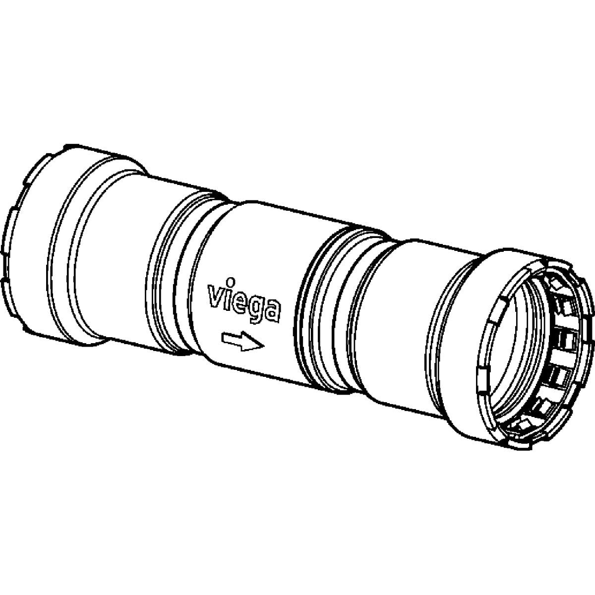 Viega 29070 (5174) MegaPress 316 1-1/2 in. Stainless Steel Press Inline Check Valve (1 Each) - 2