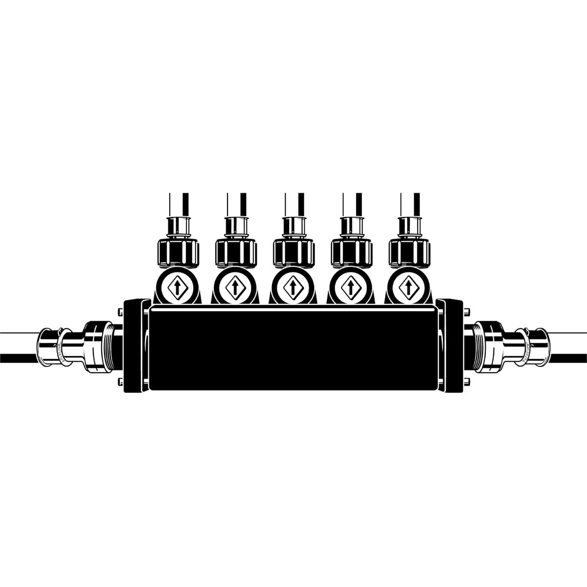 Viega 49043 (V5650) PureFlow MiniBloc 4-Port 1/2 in. Press Zoning Manifold (1 Each) - 3