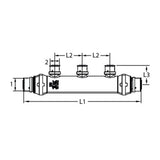 Viega 49254 (V5636) PureFlow Press Polymer Zero Lead Press Manifold 1 in x 3/4 in x 1/2 in 4 Outlets - 2