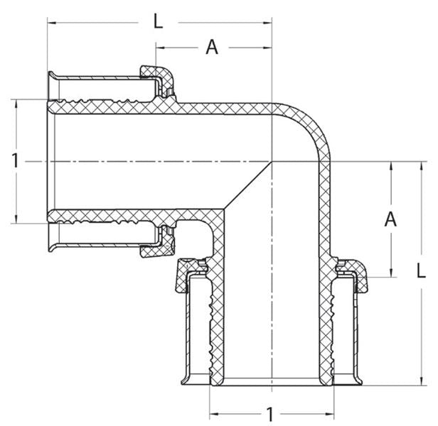 Viega 49270 (V5616) PureFlow Press Polymer 1-1/4 in. 90 Degree Elbow (1 Each) - 2