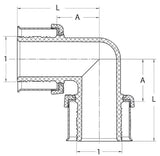 Viega 49280 (V5616) PureFlow Press 1 1/2 in. x 1 1/2 in. Polymer 90 Degree Elbow (1 Each) - 2
