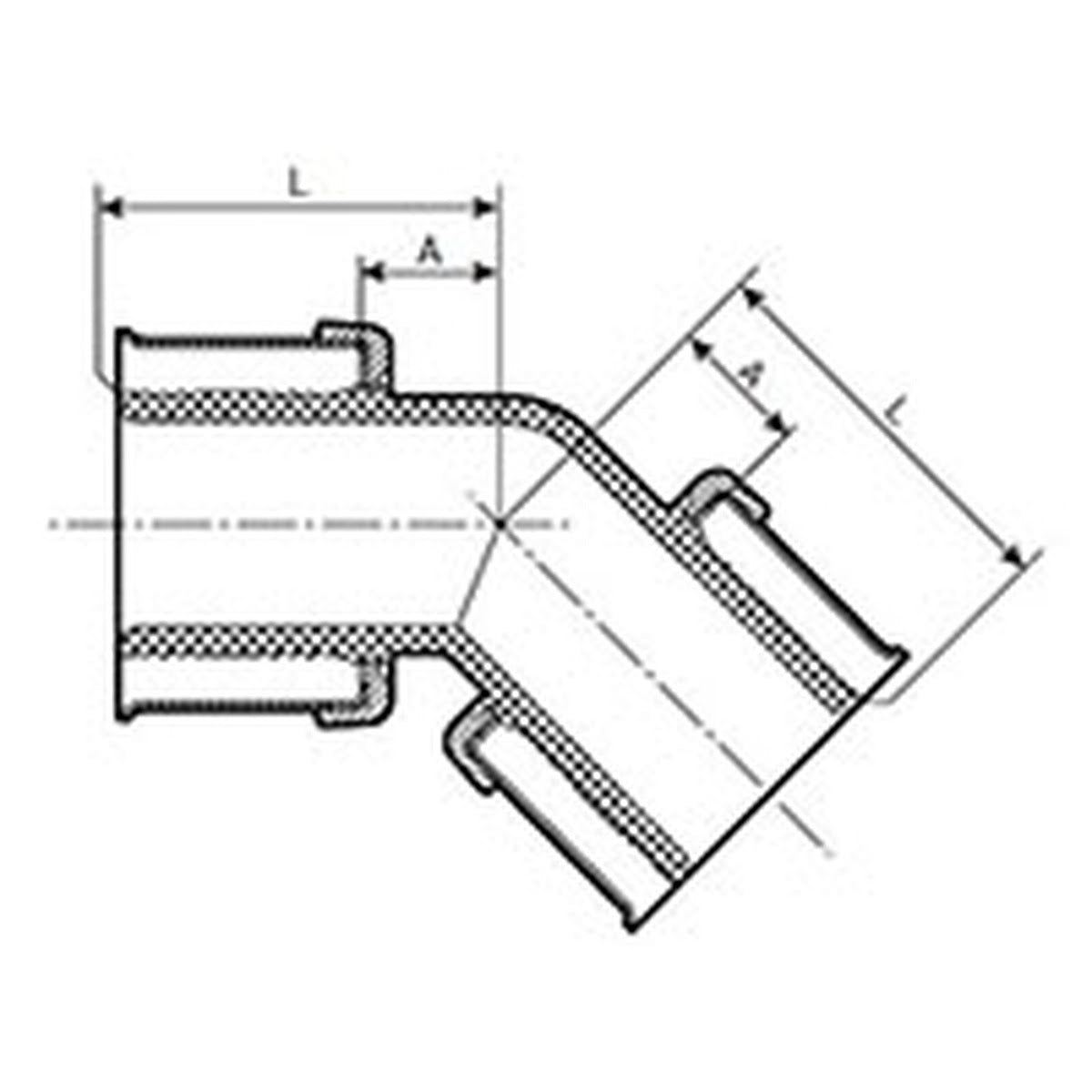 Viega 49285 (V5626) PureFlow Press 45 Degree Elbow 1 1/2 in P x P Polymer Press Fitting (1 Each) - 2
