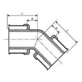 Viega 49286 (V5626) PureFlow Press 45 Degree Elbow 2 in P x P Polymer (1 Each) - 2