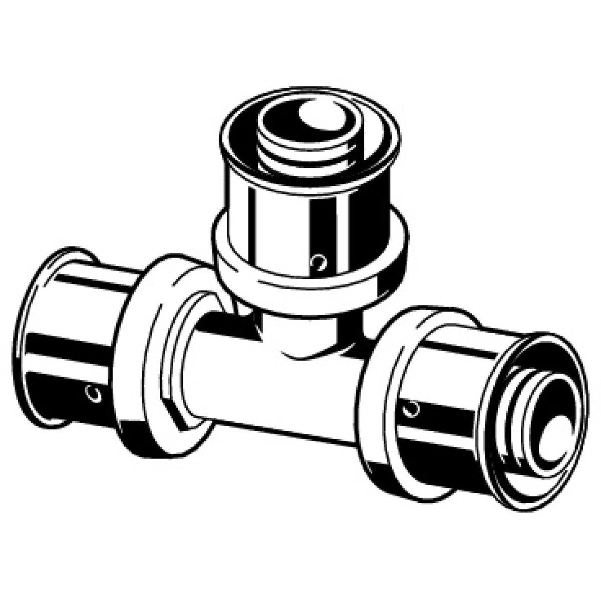 Viega 49520 (V5618) PureFlow Press 1/2 in. Polymer Tee Press Connection Fitting (1 Each) - 3