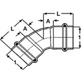 Viega 77023 (2926) ProPress 3/4 in. 45 Degree Copper Press Elbow P x P (1 Each) - 3