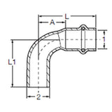 Viega 77057 (2916.1) ProPress 1 in Copper 90 Degree Street Elbow Press x FTG with EPDM Seal (1 Each) - 3