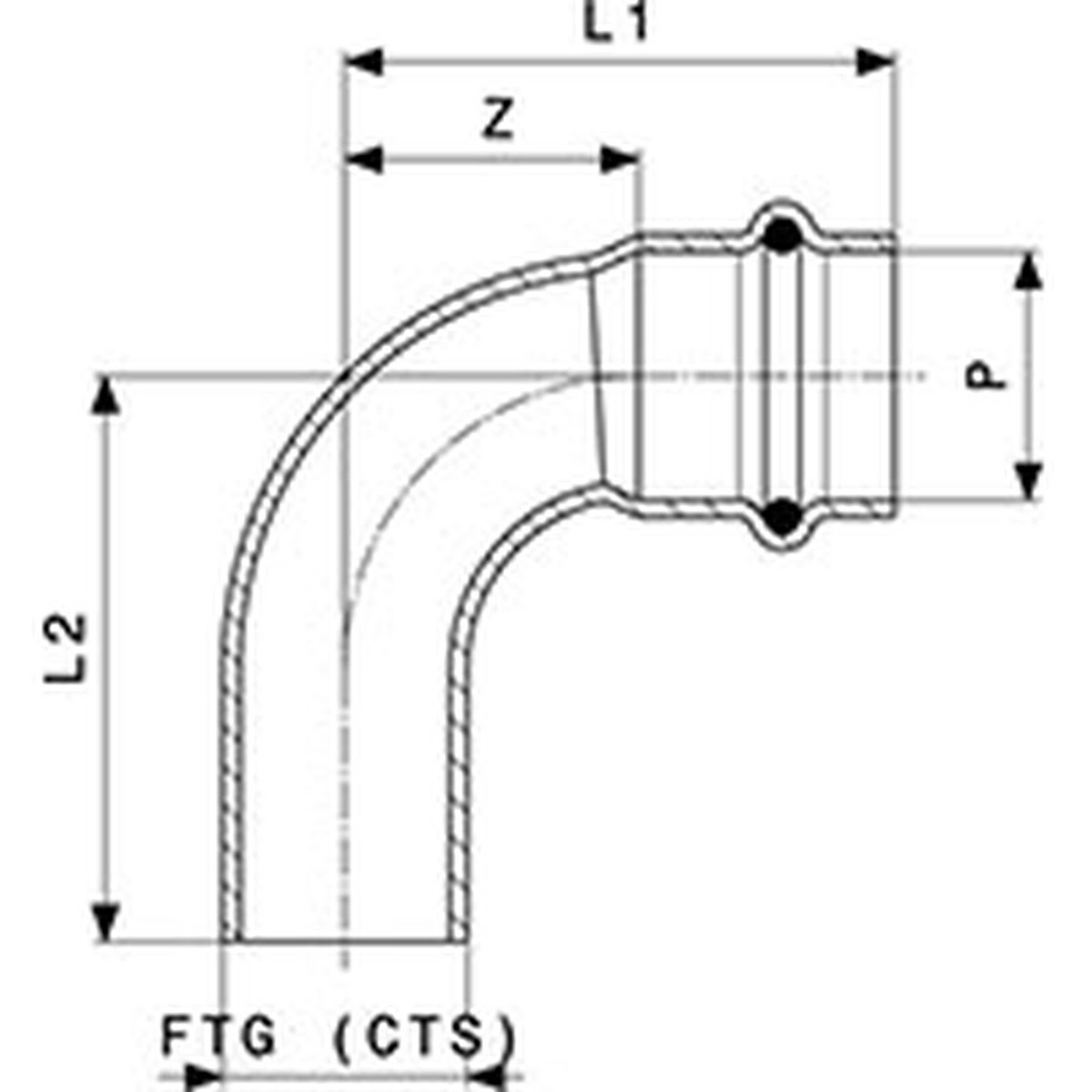 Viega 77072 (2916.1) ProPress 2 in Copper 90 Degree Street Elbow Press x FTG (1 Each) - 4
