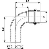 Viega 77072 (2916.1) ProPress 2 in Copper 90 Degree Street Elbow Press x FTG (1 Each) - 4