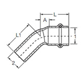 Viega 77073 (2926.1) ProPress 2 in 45 Degree Press x FTG Street Copper Elbow (1 Each) - 2
