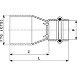 Viega 78117 (2915.1) ProPress Copper Press Reducer P x FTG 2 x 1-1/4 in. (1 Each) - 3