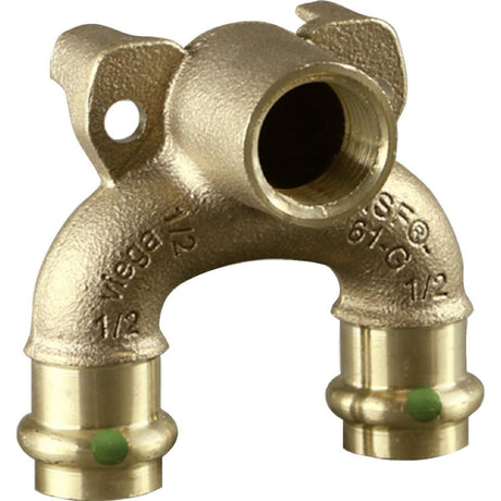 Viega 78802 (2928.7ZL) ProPress Bronze Double Drop Elbow 3/4 in. x 3/4 in. Press x 1/2 in. FPT (1 Each)