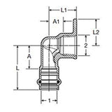 Viega 79205 (2925.2ZL) ProPress 1/2 in. P x 1/2 in. FPT 90 Degree Hi Ear Elbow (1 Each) - 4