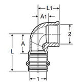 Viega 79565 (2914.2ZL) ProPress 1-1/2 in Bronze Zero Lead 90 Degree Elbow Press x Female Pipe Thread - 3