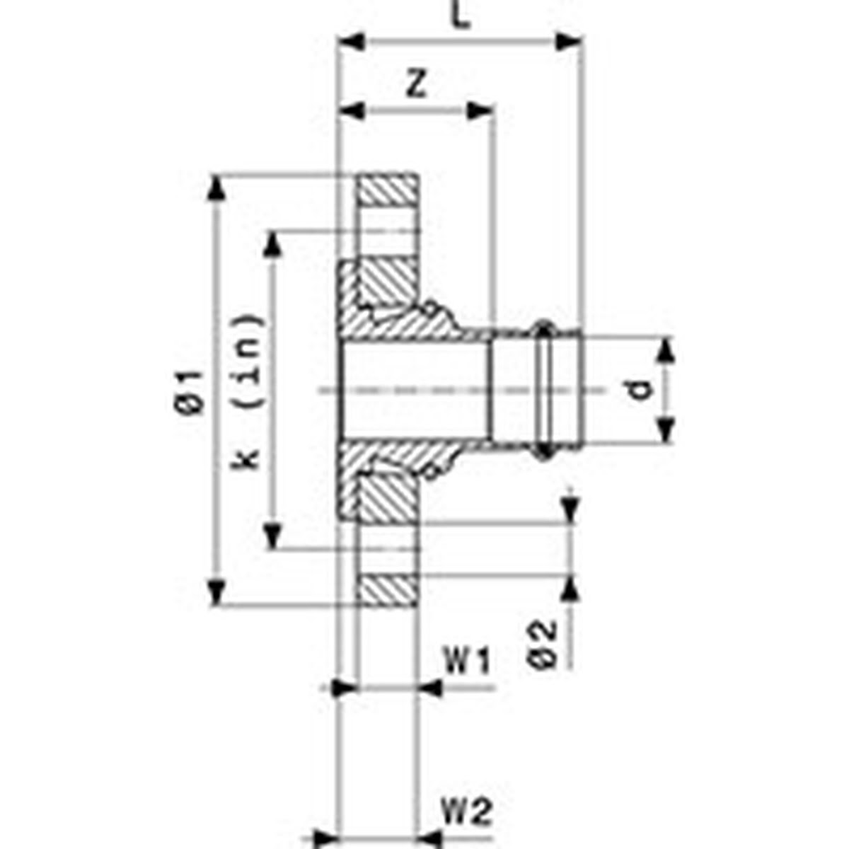 Viega 79680 (2959.5ZL) ProPress Bronze Adapter Flange Press x Bolt Pattern 1 in (1 Each) - 4