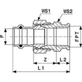 Viega 79705 (2962ZL) ProPress 3/4 in. Bronze Union Press x FPT (1 Each) - 3