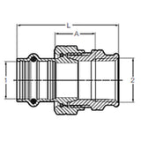 Viega 79715 (2962ZL) ProPress Bronze Union Press x 1-1/4 in FPT with EPDM Seal (1 Each) - 2