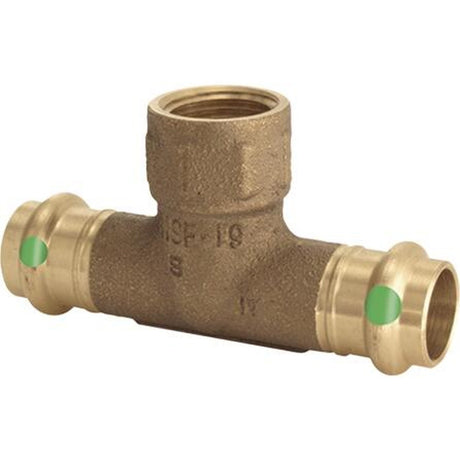Viega 79780 (2917.2ZL) ProPress Tee 1 1/2 inch Press x 1 1/2 inch Press x 1/2 inch FPT Silicium Bronze (1 Each)