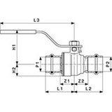 Viega 79925 (2971.1ZL) 3/4 in. ProPress Zero Lead Full Port Ball Valve Press x Press (1 Each) - 4