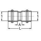 Viega 80290 (4015) 2 in. x 2 in. ProPress 316 Stainless Steel Press Coupling with Stop (1 Each) - 2