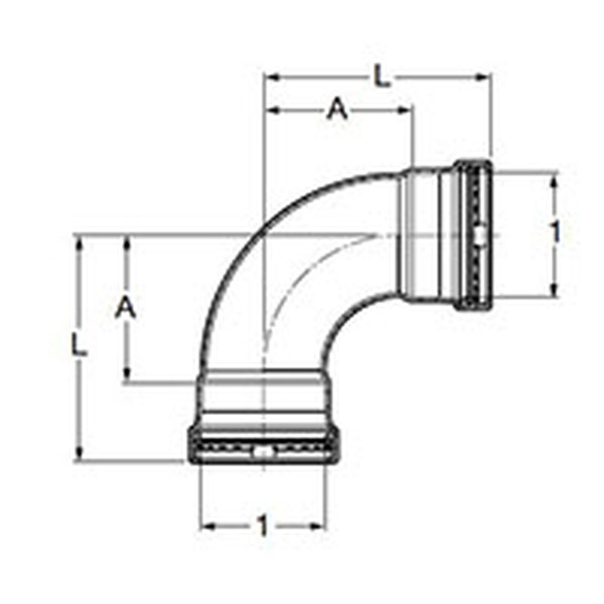 Viega 80435 (4016XL) ProPress 316 3 in 90 Degree Press x Press 316 Stainless Steel Elbow (1 Pack) - 2