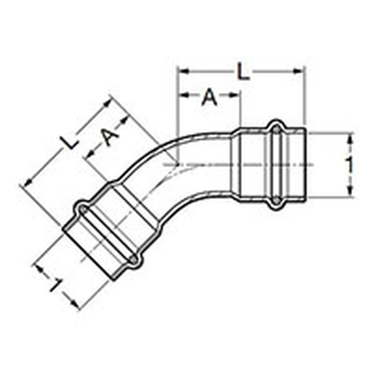Viega 80450 (4026) ProPress 316 3/4 in. 45 Degree Elbow Press Fitting (1 Each) - 2