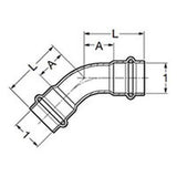 Viega 80450 (4026) ProPress 316 3/4 in. 45 Degree Elbow Press Fitting (1 Each) - 2
