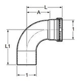 Viega 80530 (4016.1XL) ProPress 316 4 in. 90 Degree Street Elbow Press x FTG (CTS) (1 Each) - 2