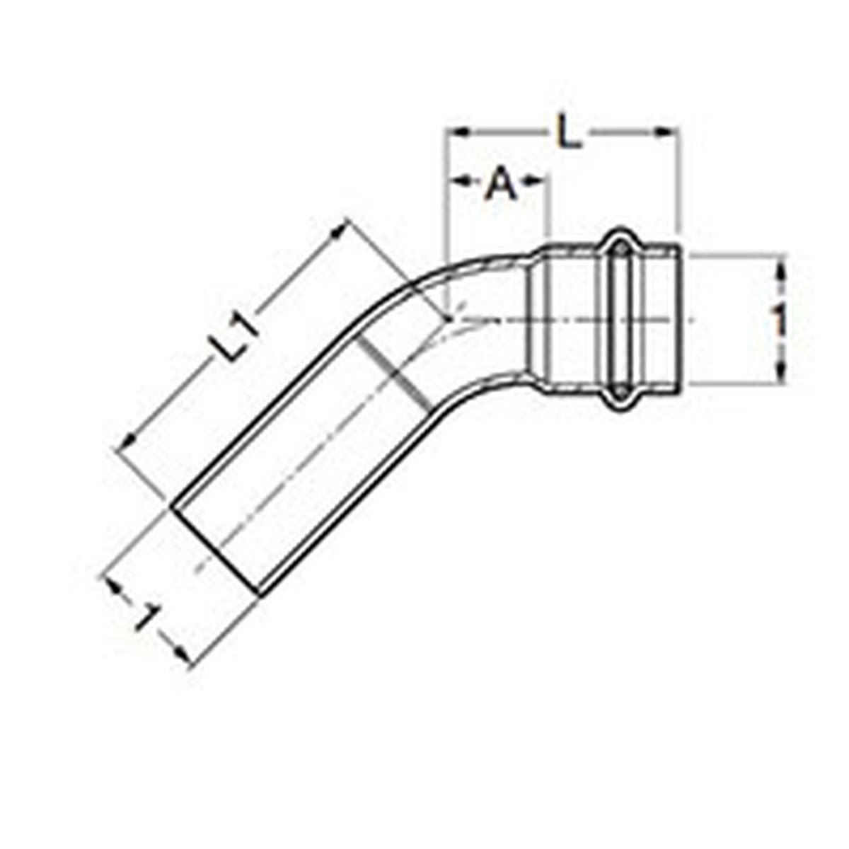 Viega 80540 (4026.1) ProPress 316 3/4 in. 45 Degree Street Elbow Press x FTG - 2