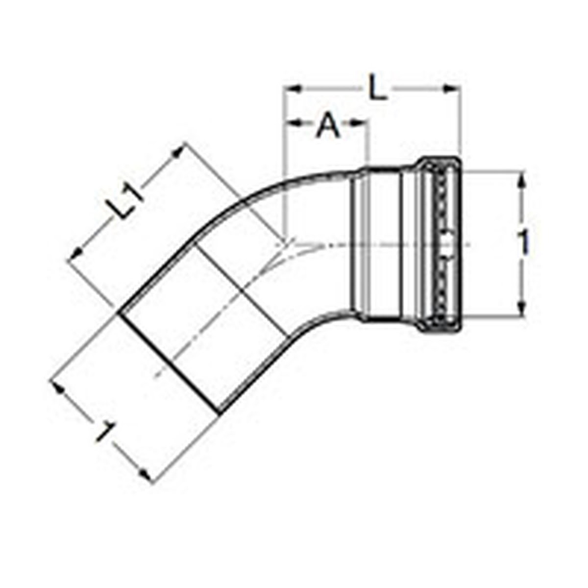 Viega 80565 (4026.1XL) ProPress 316 2 1/2 in 45 Degree Street Elbow P x FTG (1 Pack) - 2