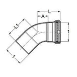 Viega 80570 (4026.1XL) ProPress 316 3 in 45 Degree Street Elbow Press x FTG 316 Stainless Steel (1 Each) - 2