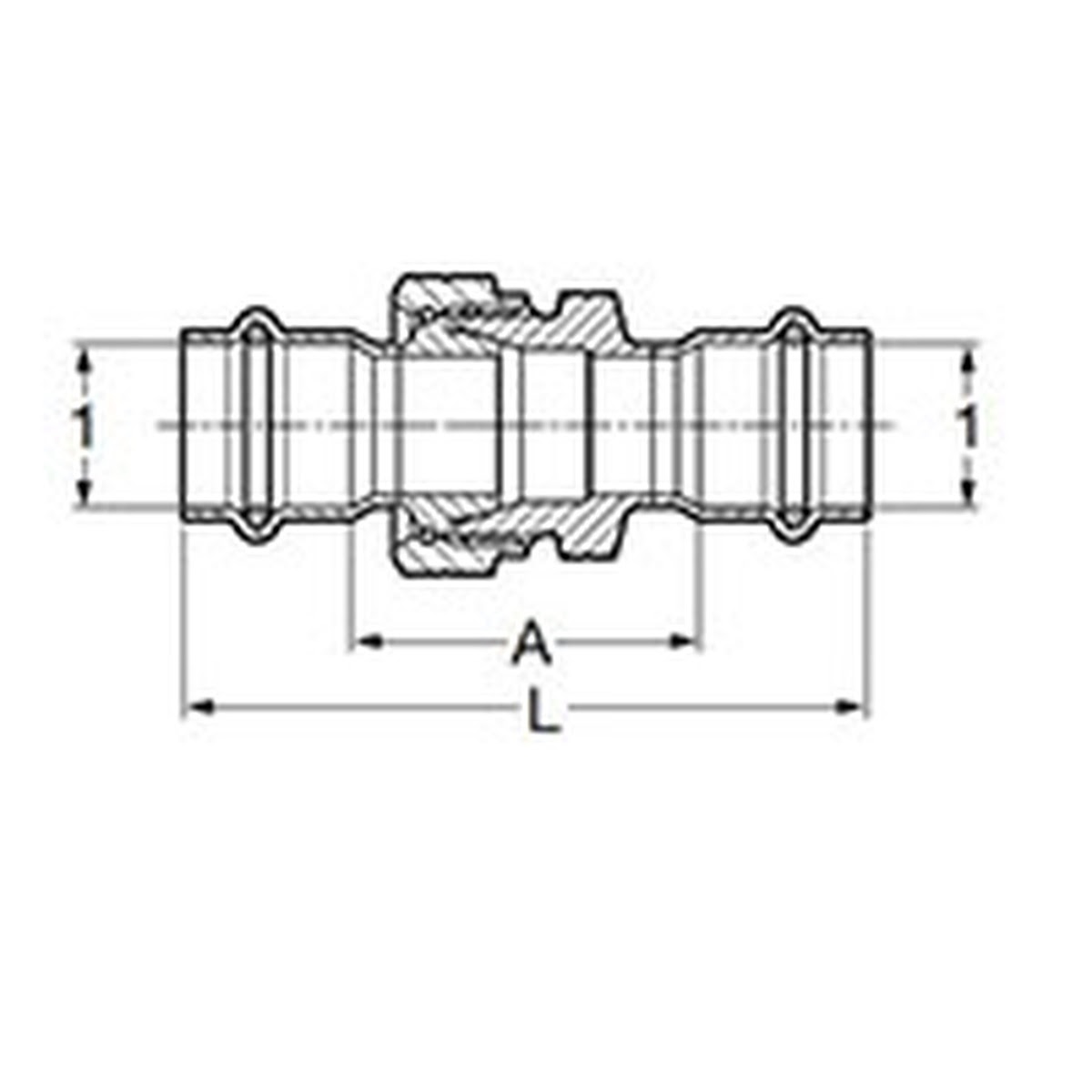Viega 81005 (4060) ProPress 316 1/2 in. Press x Press Stainless Steel Union (1 Each) - 2