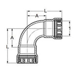 Viega 84330 (5916) 2 in. MegaPress FKM 90 Degree Press x Press Elbow Fitting (1 Pack) - 2