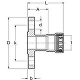 Viega 84855 (5959.5) MegaPress FKM Flange P x BP 1 in x 4 in (1 Each) - 2