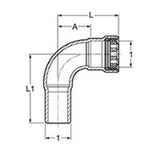 Viega 84875 (5916.1) MegaPress FKM 1/2 in 90 Degree Street Elbow P x FTG (1 Each) - 2