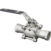 Viega 86500 (4175.8) MegaPress 304 FKM 1/2 in. x 1/2 in. Stainless Press 3-piece Ball Valve (1 Each)