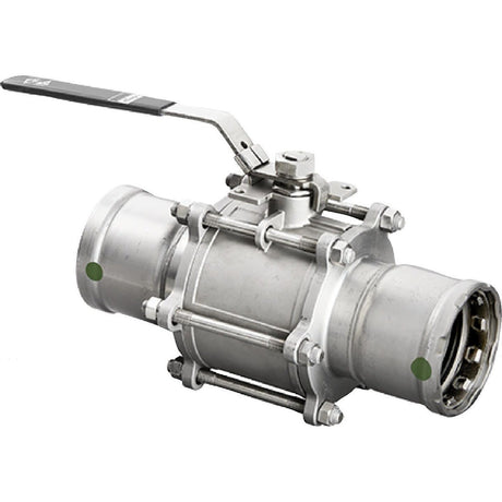 Viega 86670 (5175.8XL) MegaPress 316 3 in. x 3 in. 316 Stainless Steel 3-Piece Ball Valve with Press Connections (1 Pack)