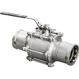 Viega 86670 (5175.8XL) MegaPress 316 3 in. x 3 in. 316 Stainless Steel 3-Piece Ball Valve with Press Connections (1 Pack)