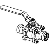 Viega 87280 (2972.1ZL) ProPress 3/4 in. x 3/4 in. Full Port 3-Piece Ball Valve for Potable Water (1 Each) - 2