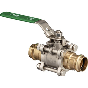 Viega 87300 (2972.1ZL) ProPress 3-Piece Full Port Ball Valve 2 in Press x Press (1 Each)