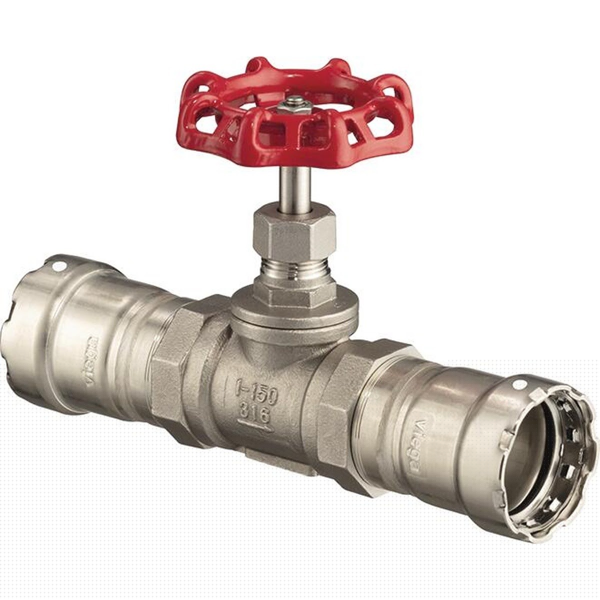 Viega 87630 (5985.1) MegaPress 316 FKM 1/2 in x 1/2 in Stainless Steel Globe Valve