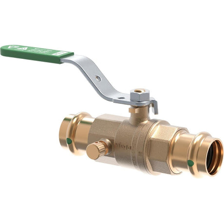 Viega 87845 (2975.3ZL) 1/2 in. x 1/2 in. ProPress Full Port Ball Valve with Drain (1 Each)