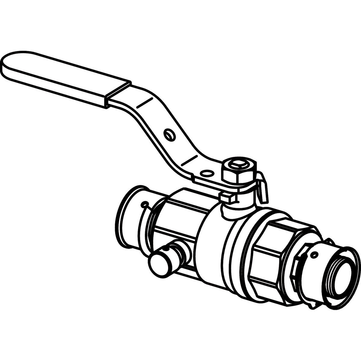 Viega 87910 (2875ZL) 1/2 in. x 1/2 in. PureFlow Press Brass Ball Valve with Drain (1 Pack) - 3